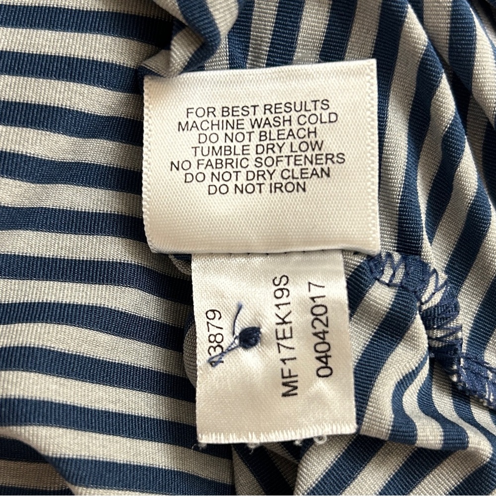 Peter Millar Summer Comfort Blue and Grey Striped Polo Size M - Picture 8 of 9